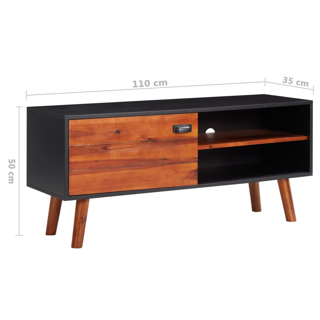 TV-taso 110x35x50 cm täysi akaasiapuu ja MDF - Sisustajankoti.fi