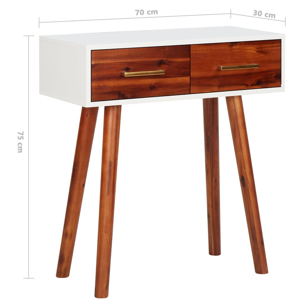 Konsolipöytä 70x30x75 cm täysi akaasiapuu ja MDF - Sisustajankoti.fi