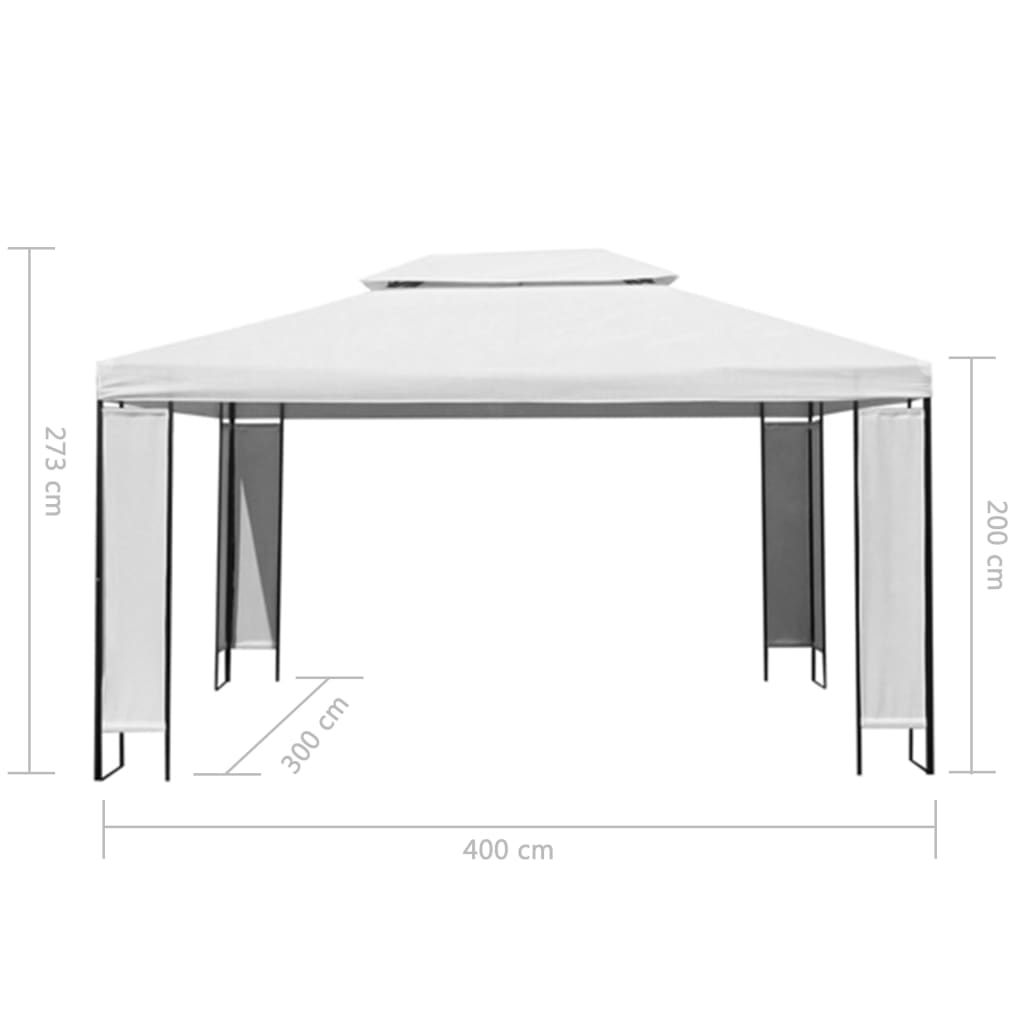 Huvimaja valonauhoilla valkoinen 3x4 m - Sisustajankoti.fi