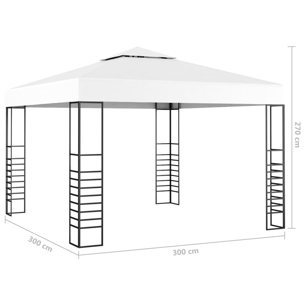 Puutarhakatos valonauhoilla 3x3 m valkoinen - Sisustajankoti.fi