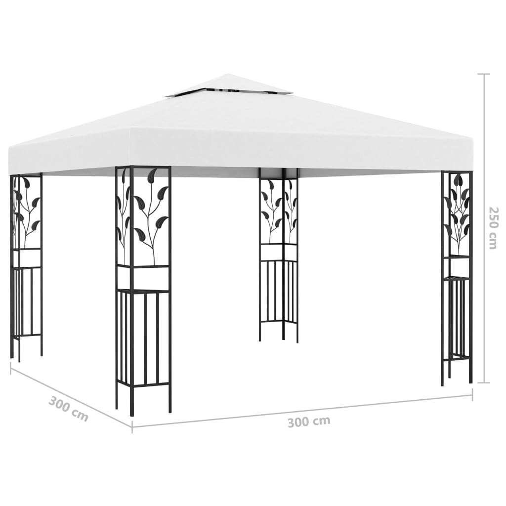 Huvimaja valonauhoilla 3x3 m valkoinen 180 g/m² - Sisustajankoti.fi
