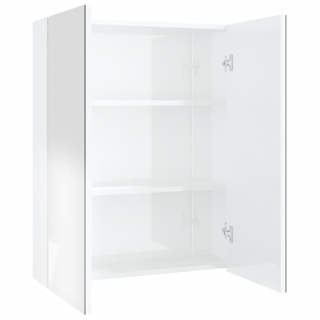 LED kylpyhuoneen peilikaappi 60x15x75 cm MDF kiiltävä valkoinen - Sisustajankoti.fi