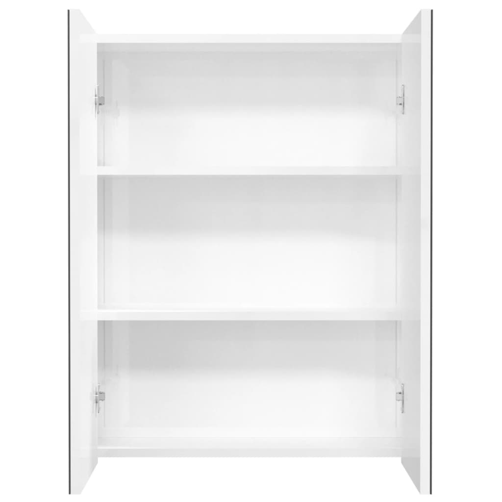 LED kylpyhuoneen peilikaappi 60x15x75 cm MDF kiiltävä valkoinen - Sisustajankoti.fi