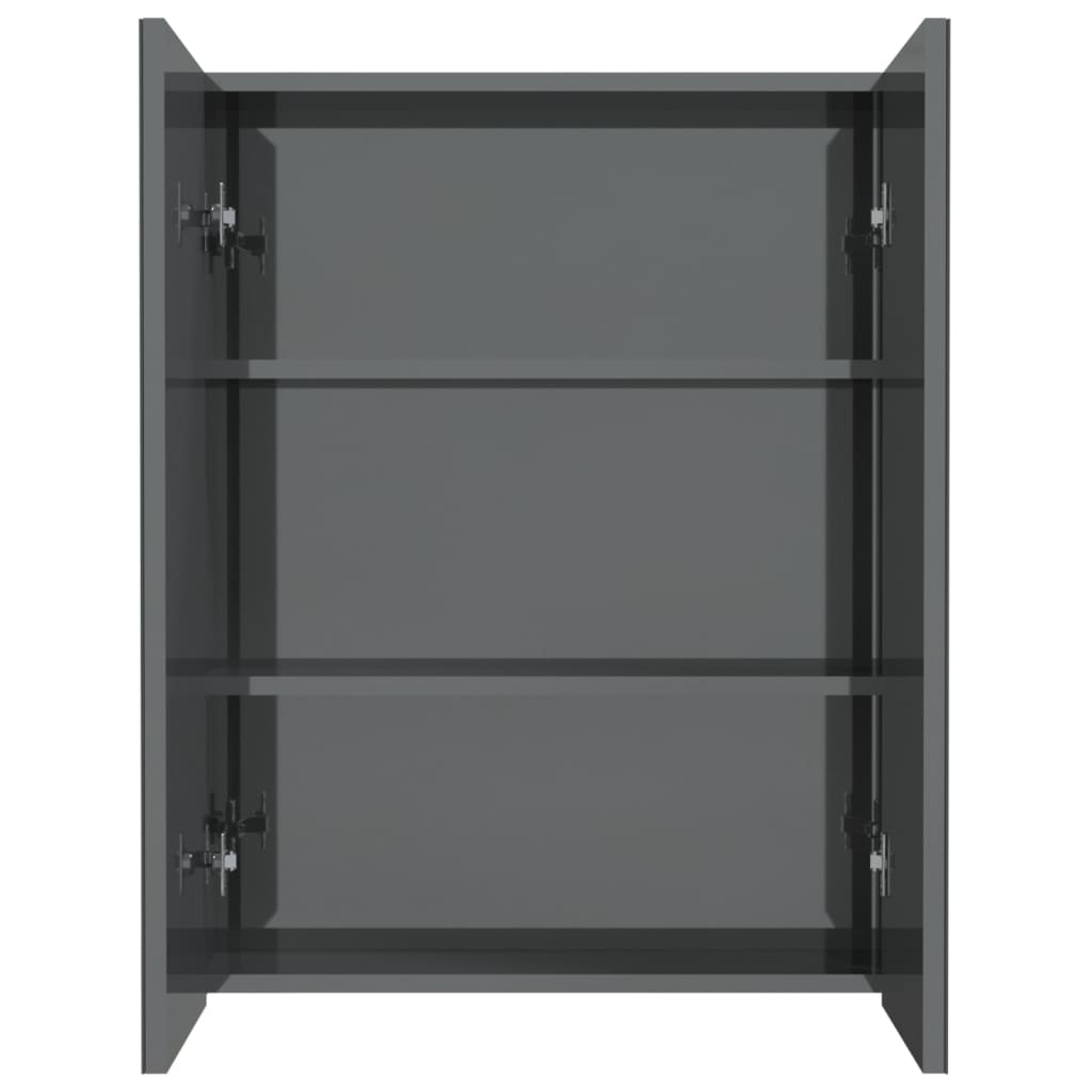 LED kylpyhuoneen peilikaappi 60x15x75 cm MDF kiiltävä harmaa - Sisustajankoti.fi