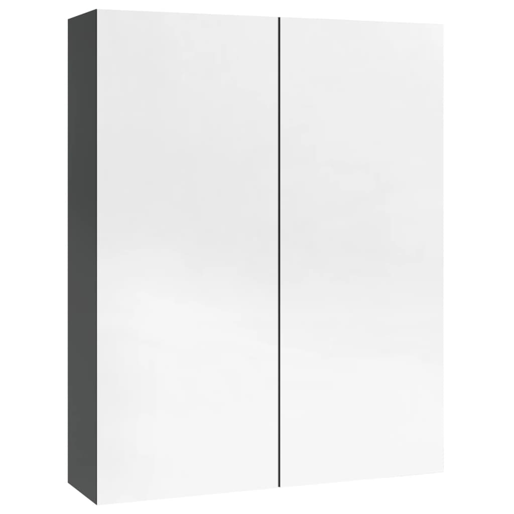 LED kylpyhuoneen peilikaappi 60x15x75 cm MDF kiiltävä harmaa - Sisustajankoti.fi