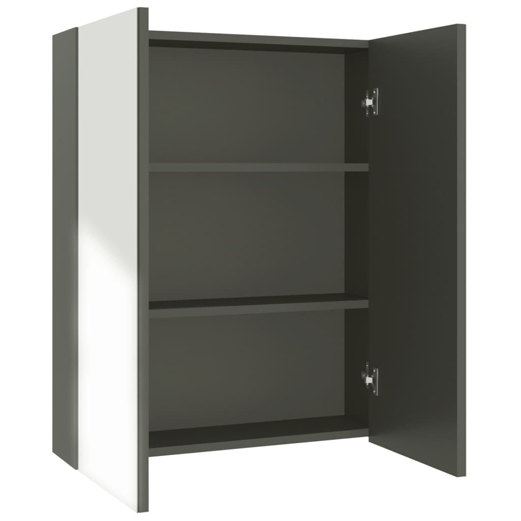 LED kylpyhuoneen peilikaappi 60x15x75 cm MDF harmaa - Sisustajankoti.fi