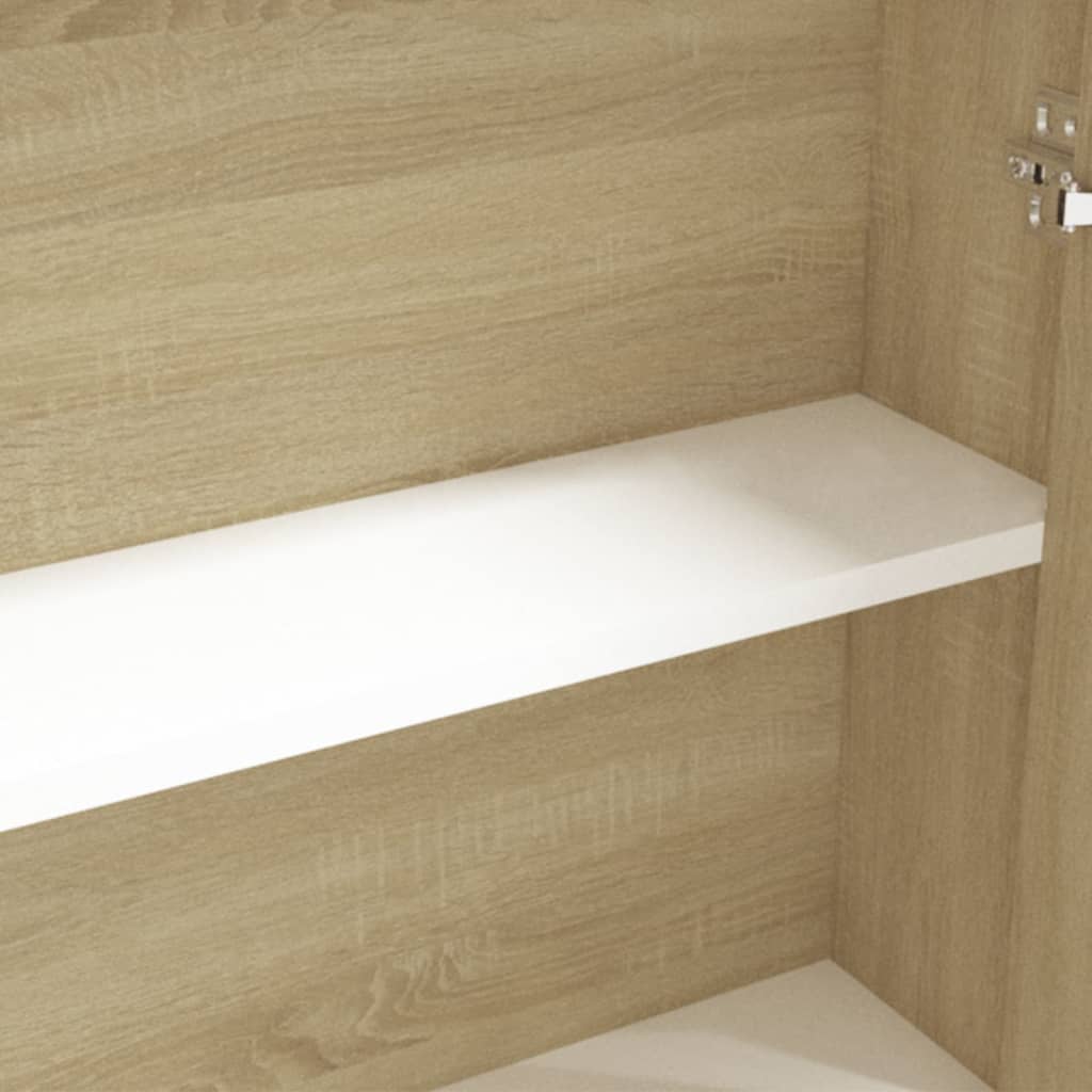LED kylpyhuoneen peilikaappi 60x15x75 cm MDF valkoinen ja tammi - Sisustajankoti.fi