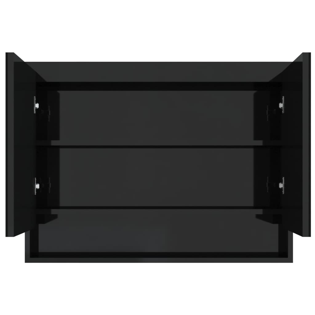 LED kylpyhuoneen peilikaappi 80x15x60 cm MDF kiiltävä musta - Sisustajankoti.fi