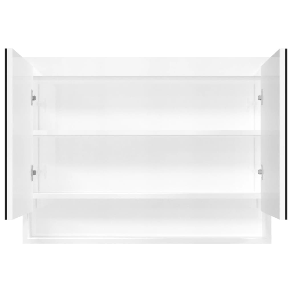 LED kylpyhuoneen peilikaappi 80x15x60 cm MDF kiiltävä valkoinen - Sisustajankoti.fi