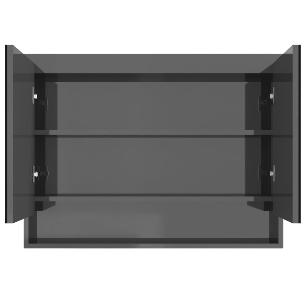LED kylpyhuoneen peilikaappi 80x15x60 cm MDF kiiltävä harmaa - Sisustajankoti.fi