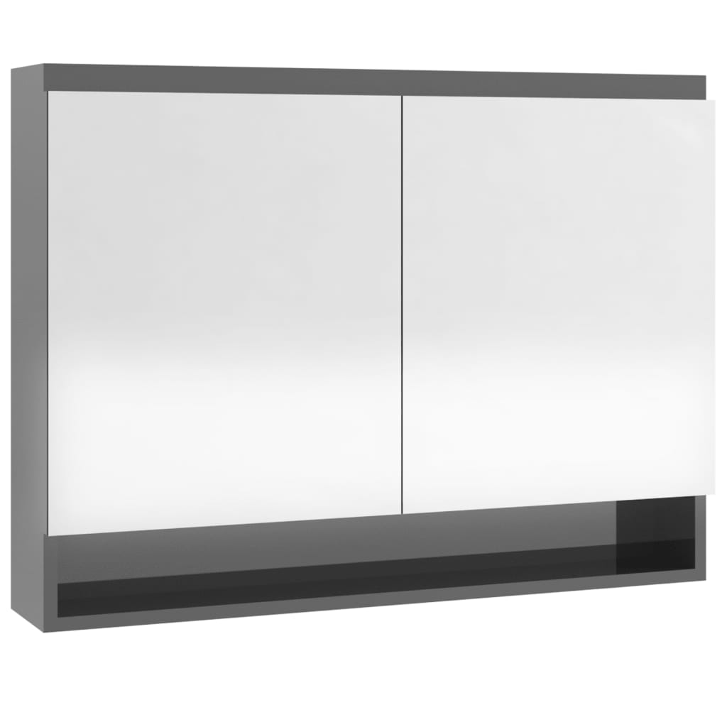 LED kylpyhuoneen peilikaappi 80x15x60 cm MDF kiiltävä harmaa - Sisustajankoti.fi