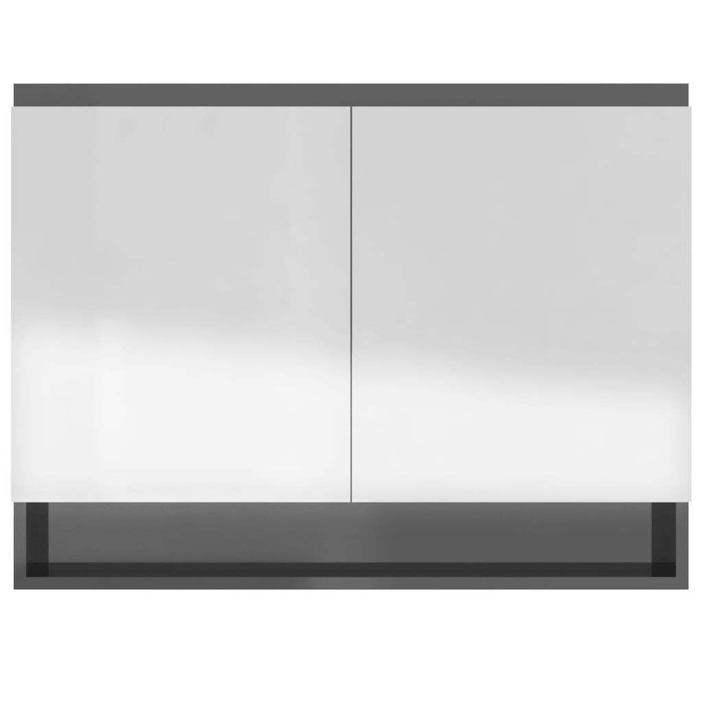 LED kylpyhuoneen peilikaappi 80x15x60 cm MDF kiiltävä harmaa - Sisustajankoti.fi