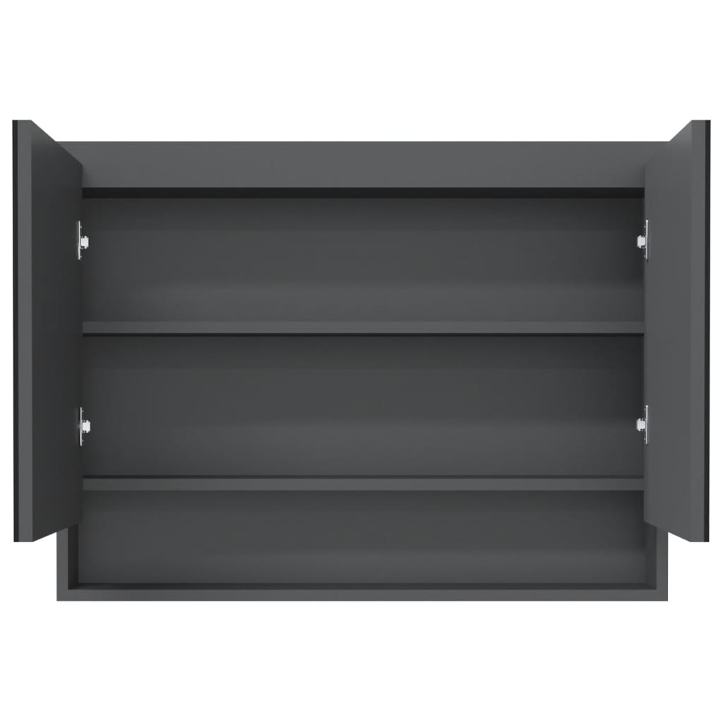 LED kylpyhuoneen peilikaappi 80x15x60 cm MDF harmaa - Sisustajankoti.fi