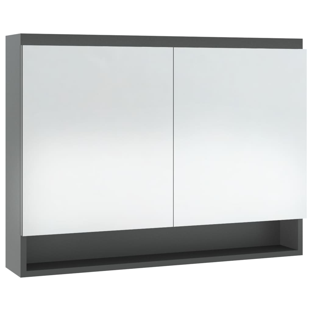 LED kylpyhuoneen peilikaappi 80x15x60 cm MDF harmaa - Sisustajankoti.fi