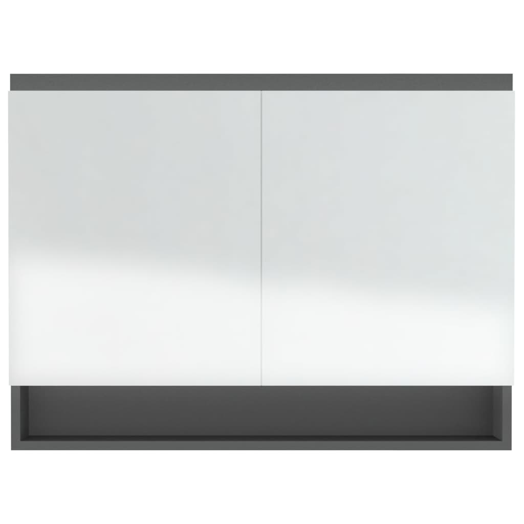 LED kylpyhuoneen peilikaappi 80x15x60 cm MDF harmaa - Sisustajankoti.fi