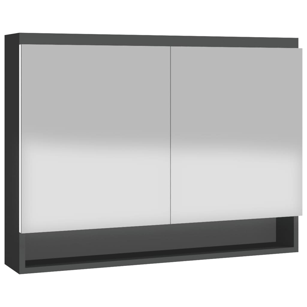 LED kylpyhuoneen peilikaappi 80x15x60 cm MDF antrasiitti - Sisustajankoti.fi
