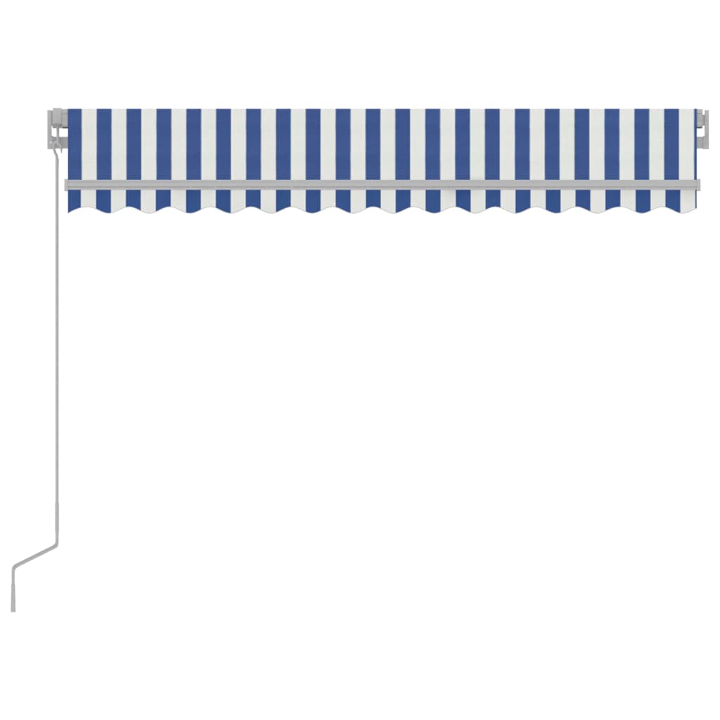 Sisäänkelattava markiisi LEDillä 300x250cm sininen ja valkoinen - Sisustajankoti.fi