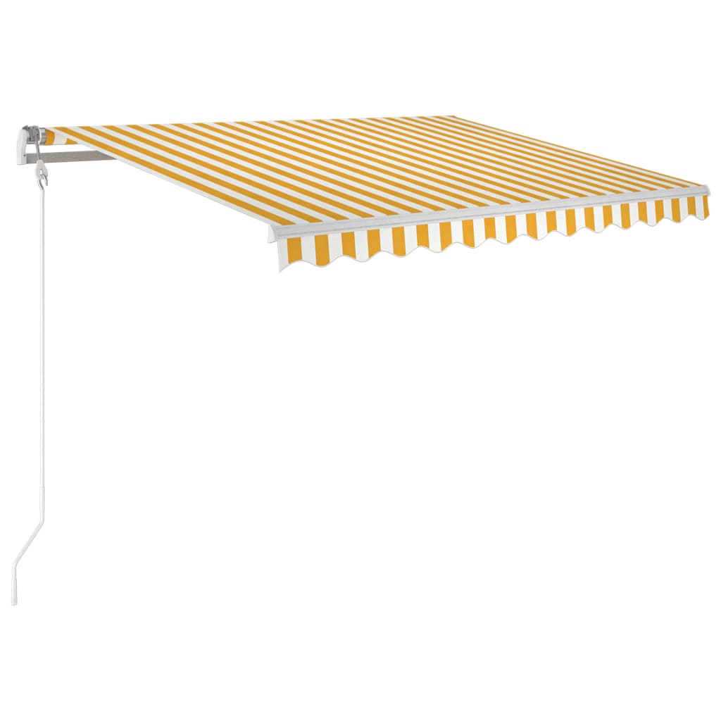 Automaattisesti sisäänkelattava markiisi 350x250cm keltavalk. - Sisustajankoti.fi