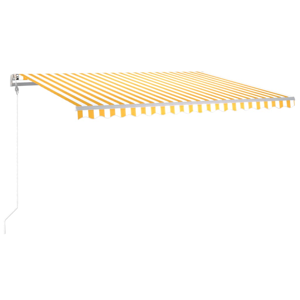 Sisäänkelattava markiisi LED/tuulisensori 400x300cm kelt./valk. - Sisustajankoti.fi