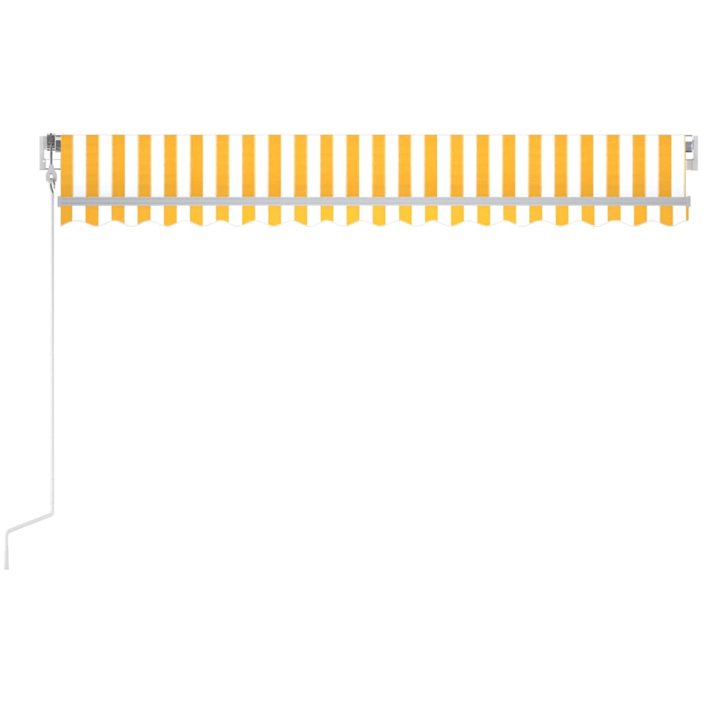 Sisäänkelattava markiisi LED/tuulisensori 400x300cm kelt./valk. - Sisustajankoti.fi