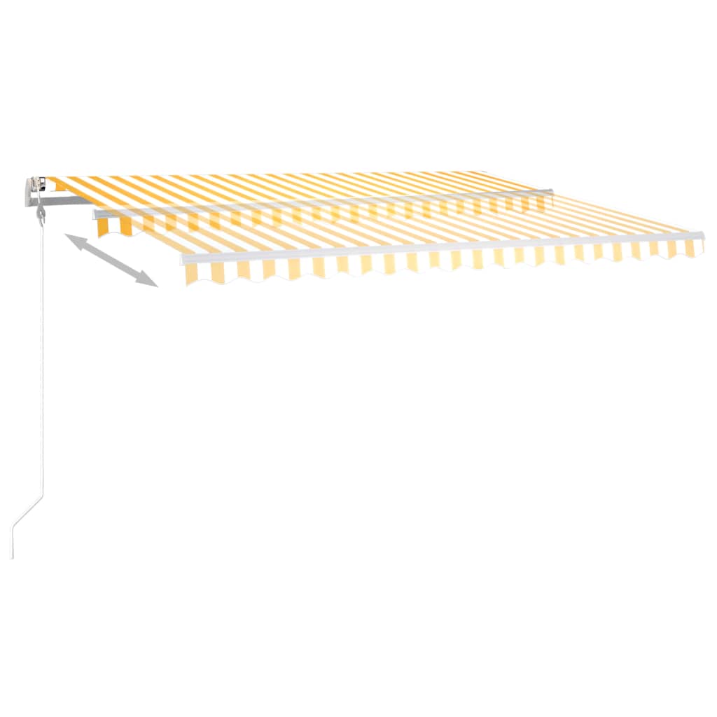 Sisäänkelattava markiisi LED/tuulisensori 400x350 cm keltavalk. - Sisustajankoti.fi