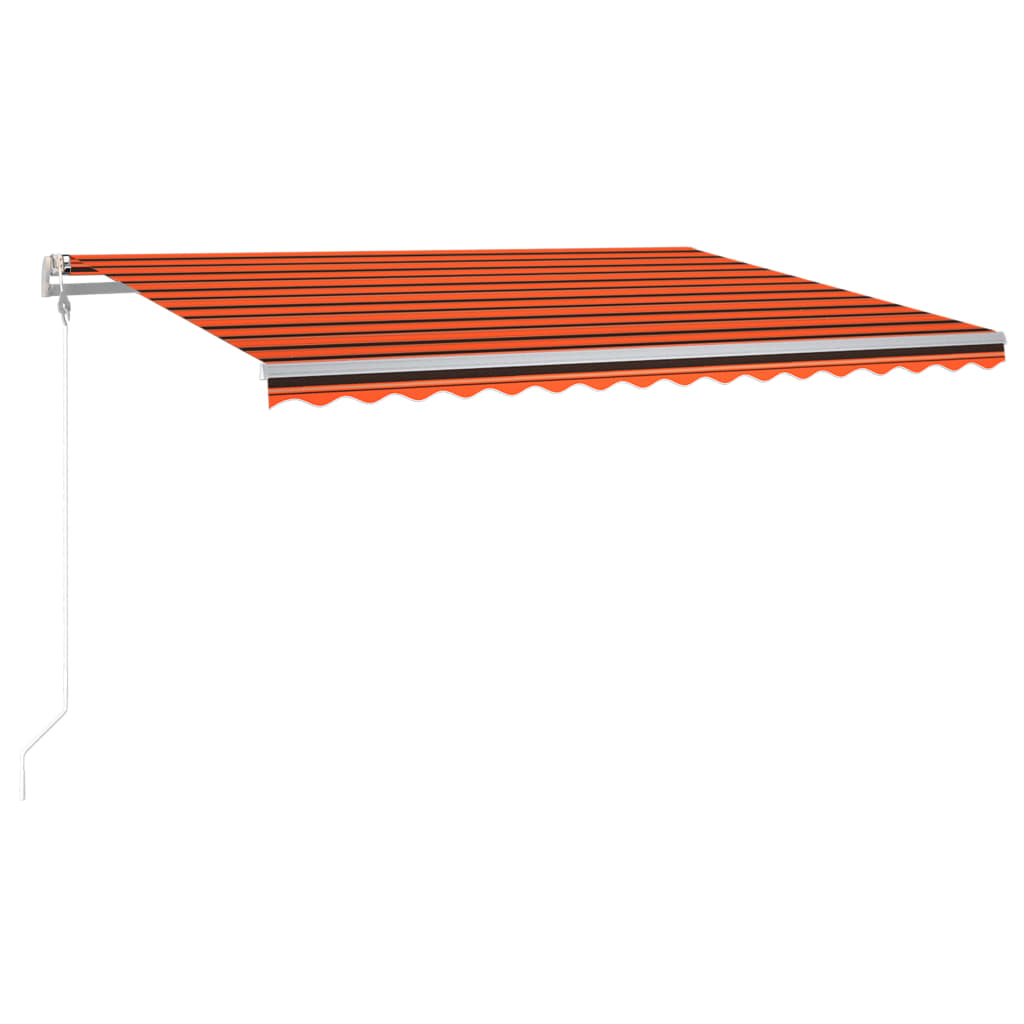 Sisäänkelattava markiisi LED/tuulisens. 400x350cm orans./rusk. - Sisustajankoti.fi