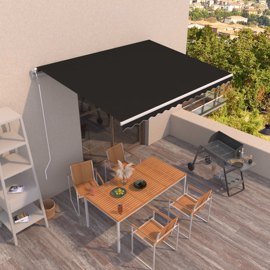 Automaattisesti sisäänkelattava markiisi 450x350 cm antrasiitti - Sisustajankoti.fi