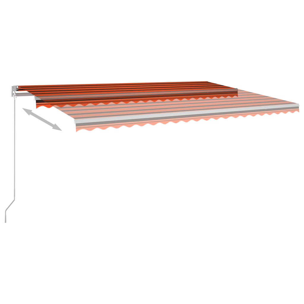 Manuaalisesti sisäänkelattava markiisi 500x350 cm oranssi/rusk. - Sisustajankoti.fi