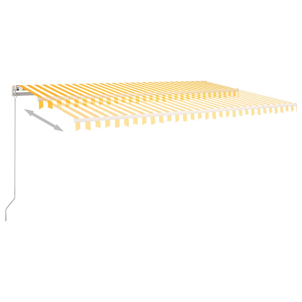 Manuaalisesti sisäänkelattava markiisi LED 500x350cm keltavalk. - Sisustajankoti.fi