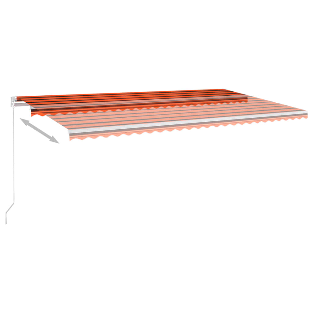 Manuaalisesti sisäänkelattava markiisi 600x350cm orans./rusk. - Sisustajankoti.fi