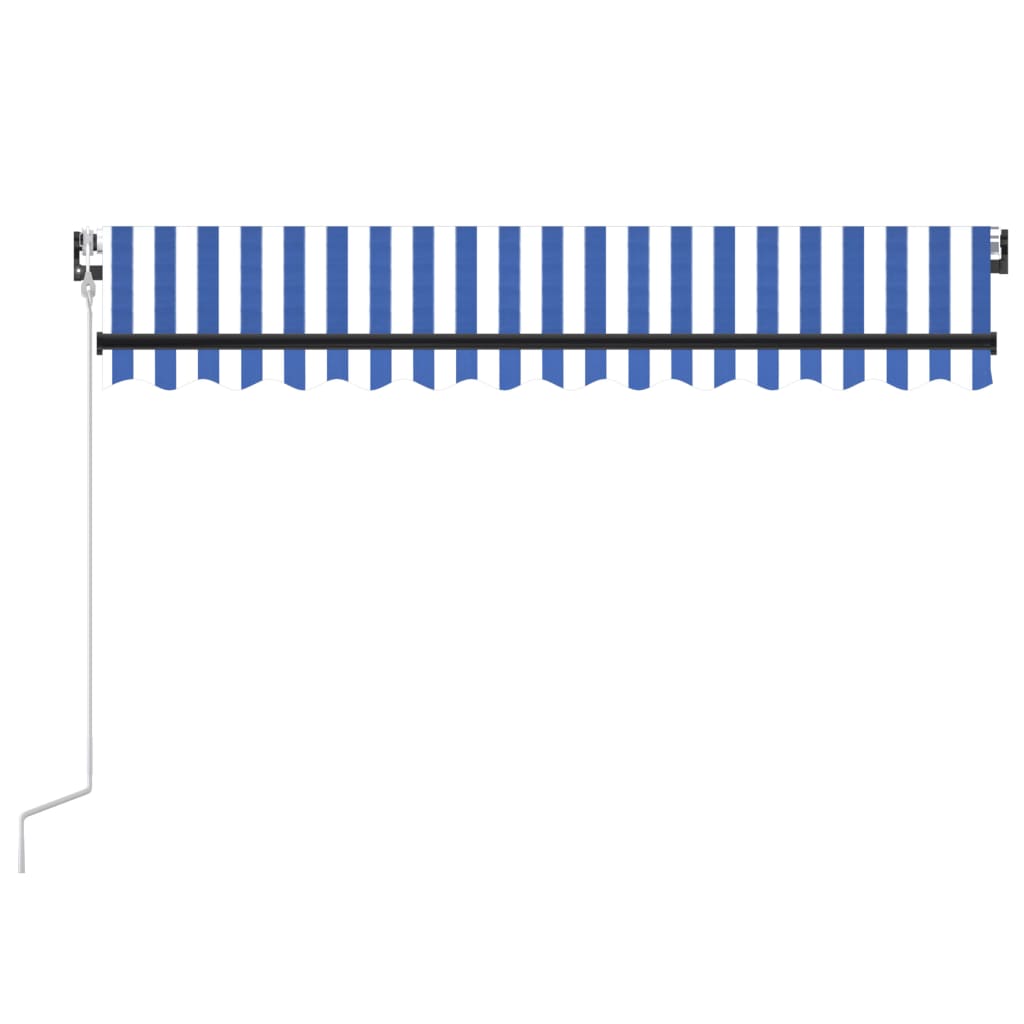 Sisäänkelattava markiisi LED/tuulisensori 300x250 cm sinivalk. - Sisustajankoti.fi