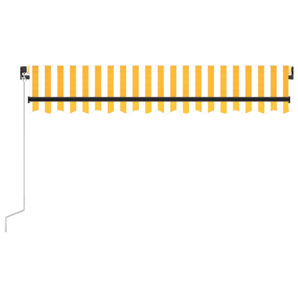 Sisäänkelattava markiisi LEDillä 350x250cm keltavalkoinen - Sisustajankoti.fi