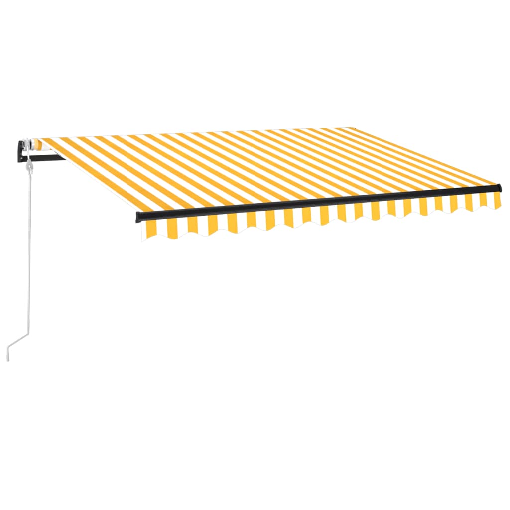 Automaattisesti sisäänkelattava markiisi 350x250cm keltavalk. - Sisustajankoti.fi