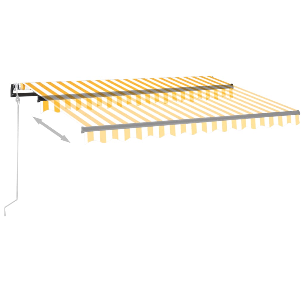 Automaattisesti sisäänkelattava markiisi 350x250cm keltavalk. - Sisustajankoti.fi