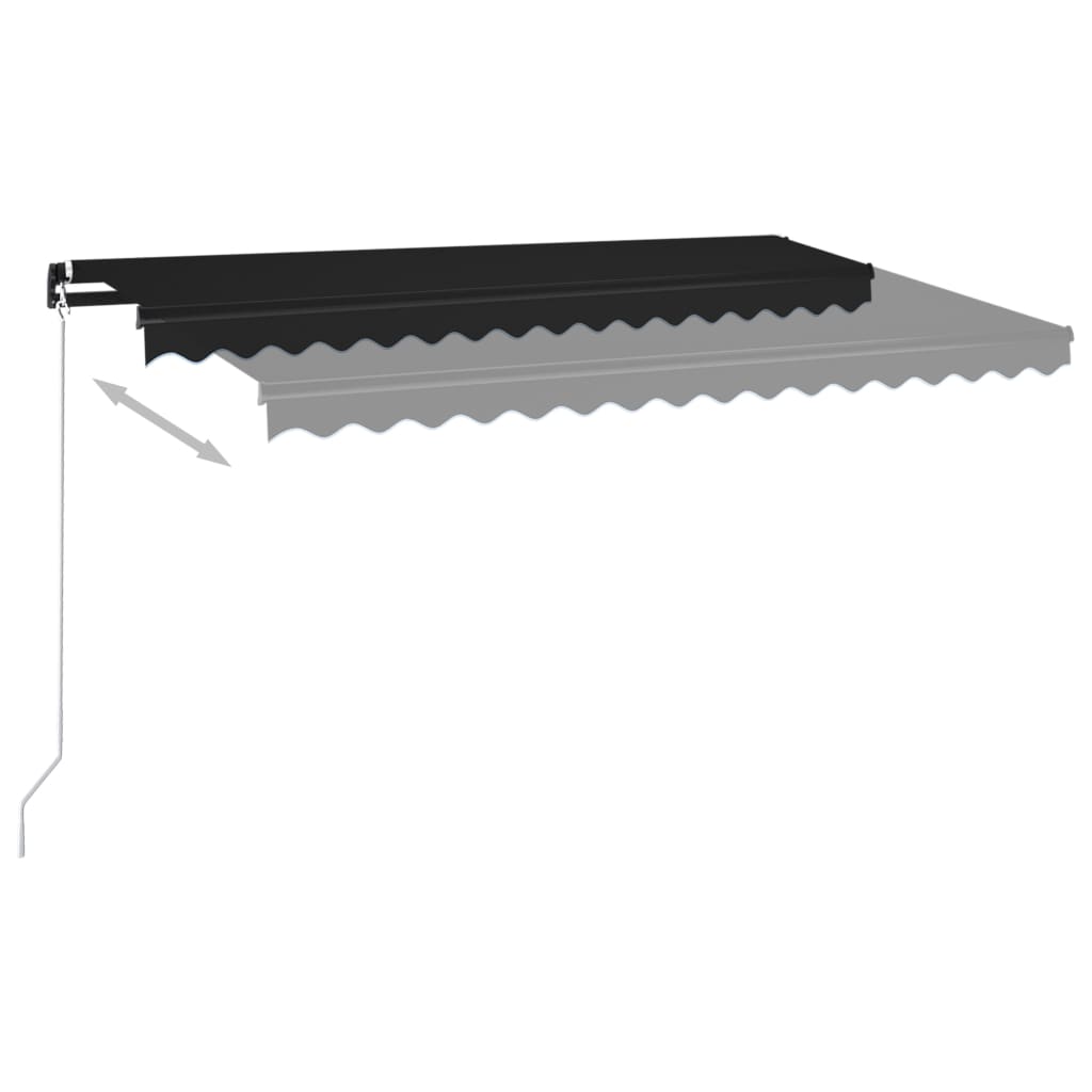 Manuaalisesti sisäänkelattava markiisi 400x350 cm antrasiitti - Sisustajankoti.fi