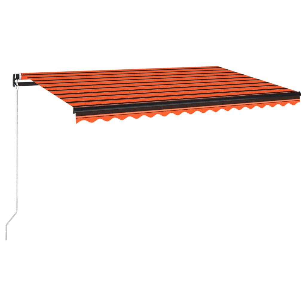 Manuaalisesti sisäänkelattava markiisi 400x350cm oranssi/ruskea - Sisustajankoti.fi