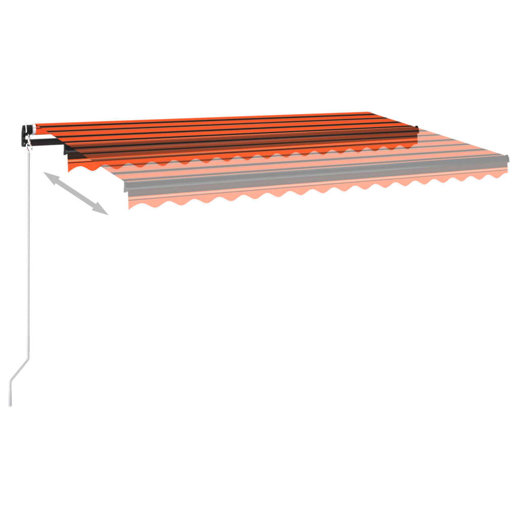 Manuaalisesti sisäänkelattava markiisi 400x350cm oranssi/ruskea - Sisustajankoti.fi