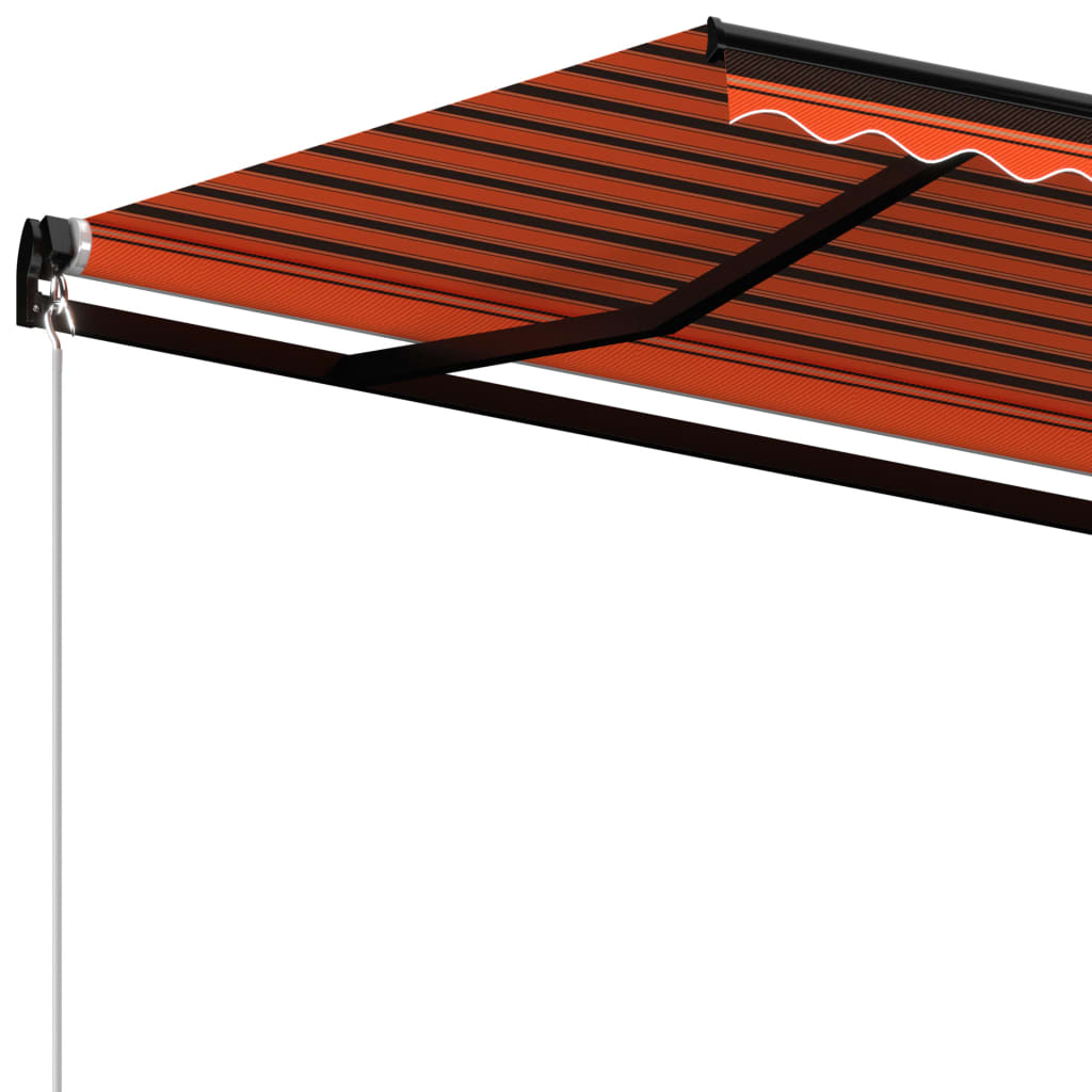 Manuaalisesti sisäänkelattava markiisi 400x350cm oranssi/ruskea - Sisustajankoti.fi