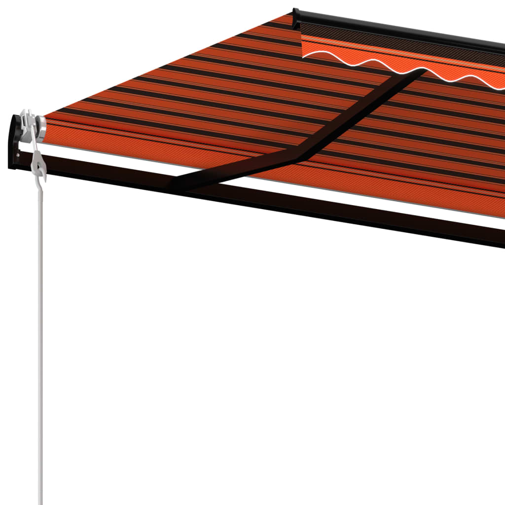 Automaattisesti sisäänkelattava markiisi 450x350cm oranssirusk. - Sisustajankoti.fi