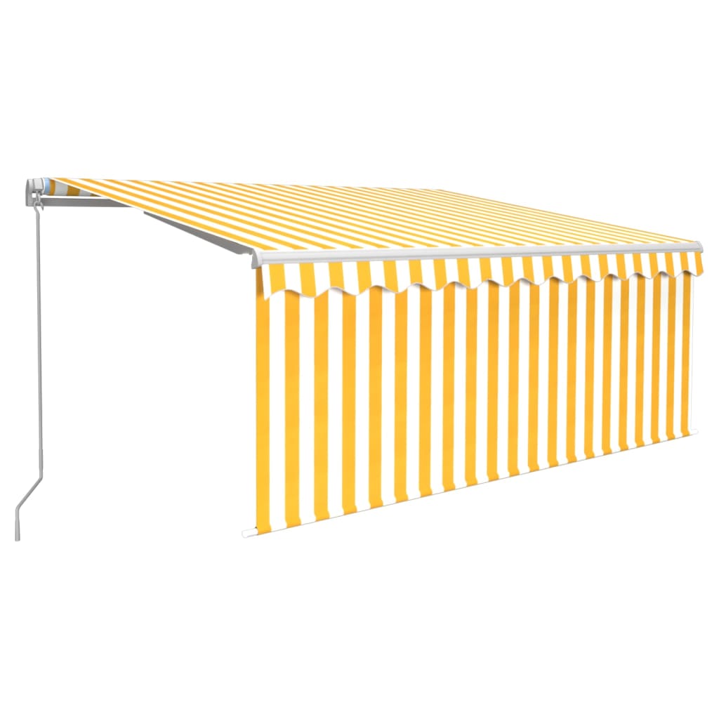 Manuaalisesti kelattava markiisi verho/LED 3x2,5 m keltavalk. - Sisustajankoti.fi