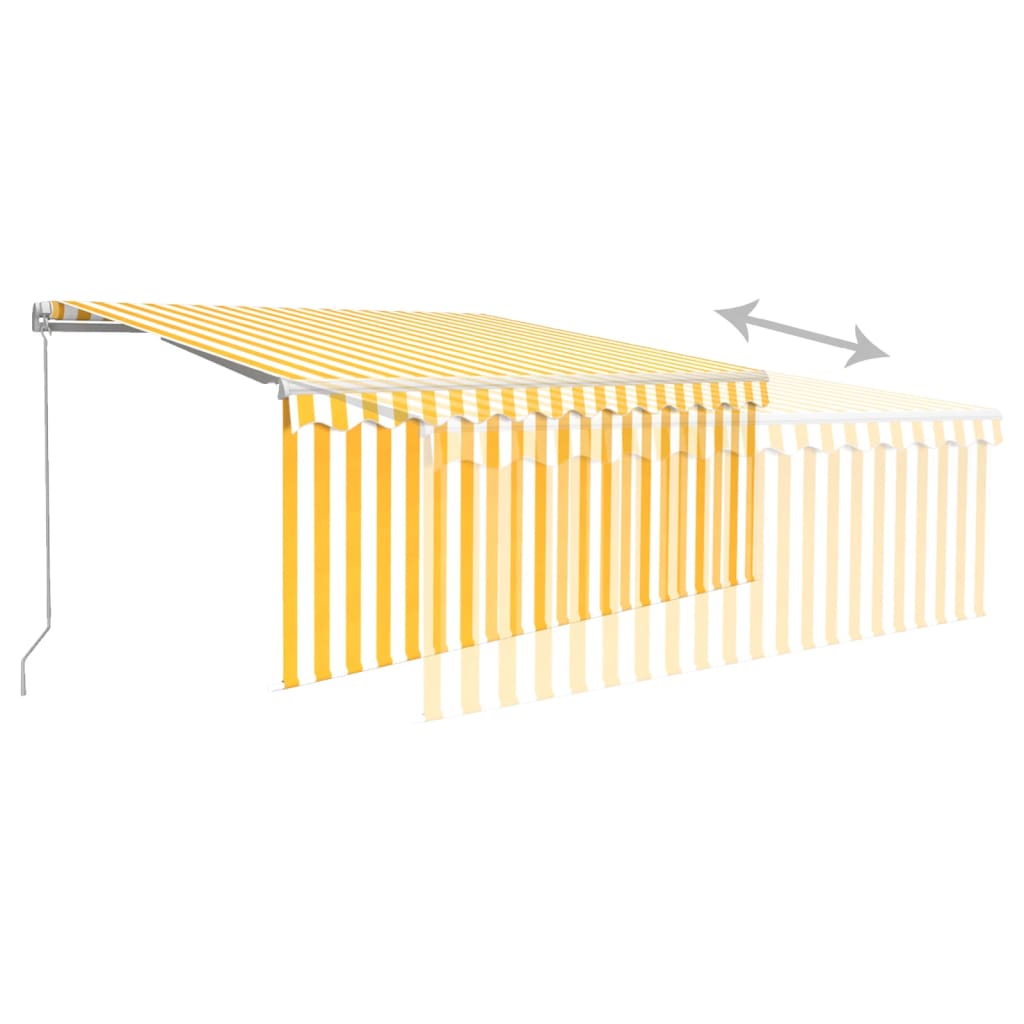 Manuaalisesti kelattava markiisi verho/LED 3x2,5 m keltavalk. - Sisustajankoti.fi