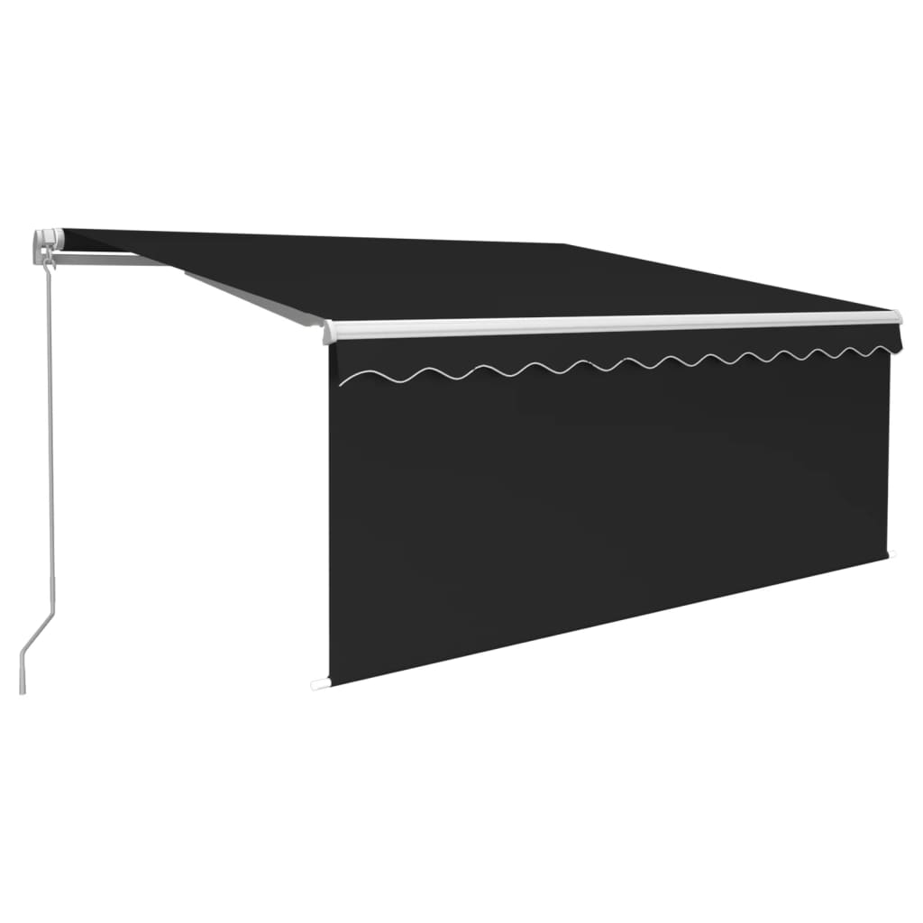 Manuaalisesti kelattava markiisi verho/LED 3x2,5 m antrasiitti - Sisustajankoti.fi