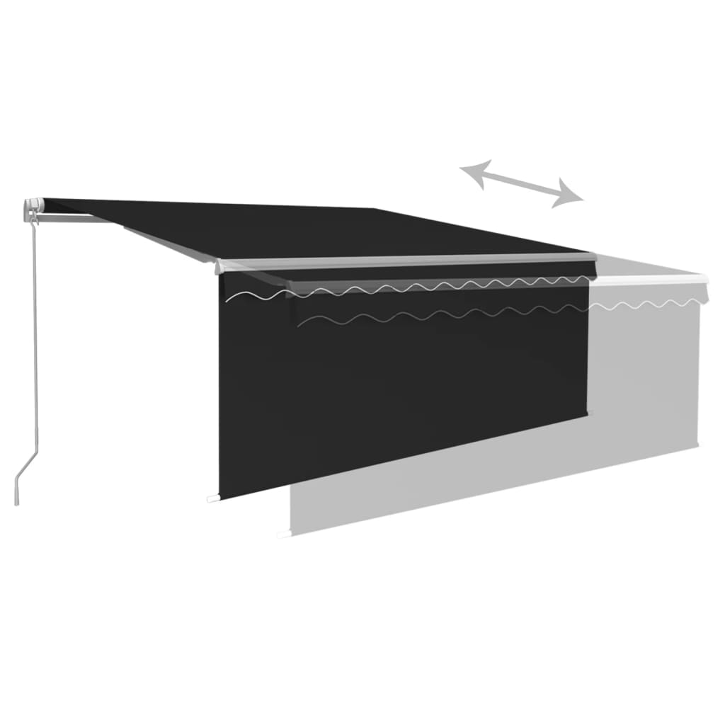Manuaalisesti kelattava markiisi verho/LED 3x2,5 m antrasiitti - Sisustajankoti.fi