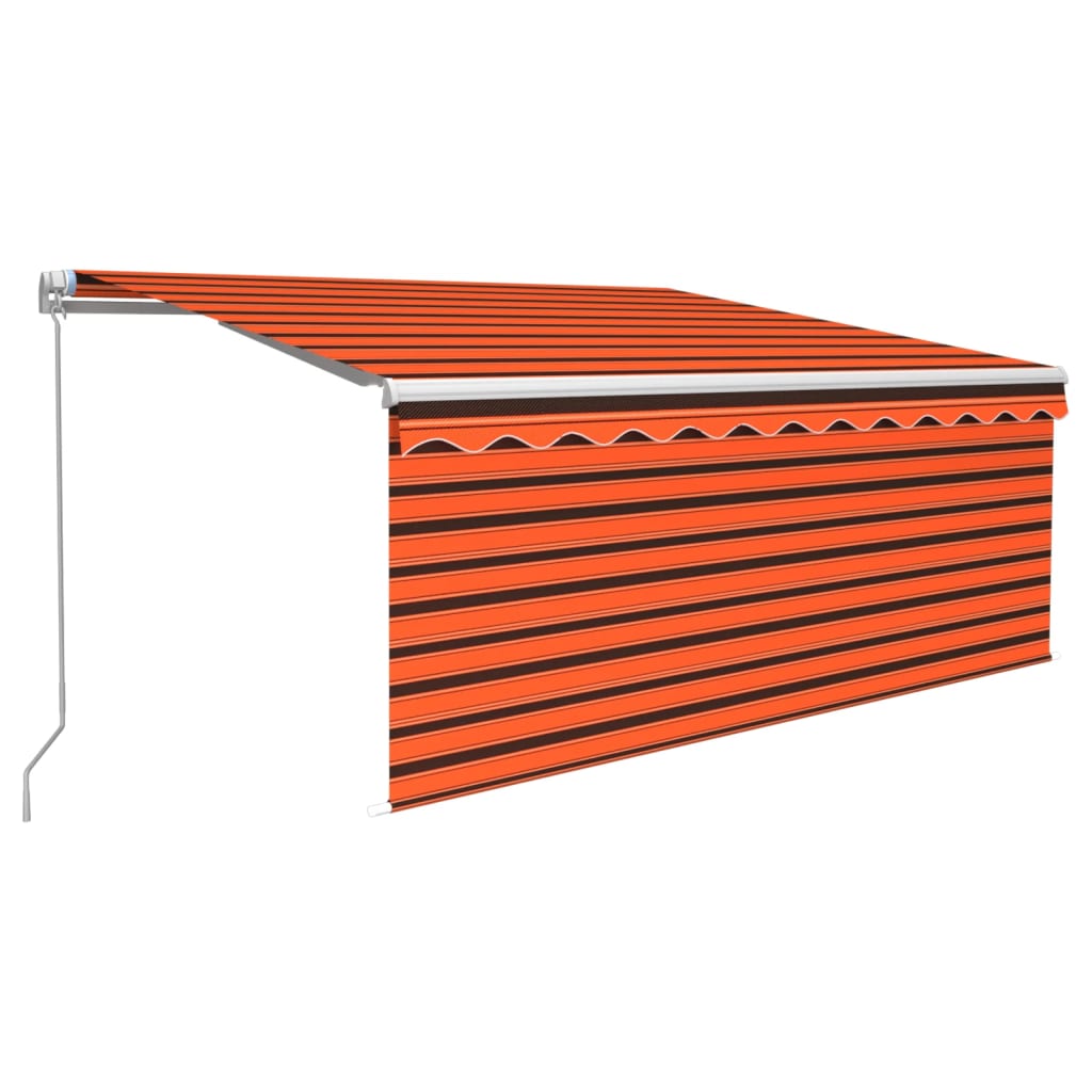Manuaalisesti kelattava markiisi verho/LED 3x2,5m oranssiruskea - Sisustajankoti.fi
