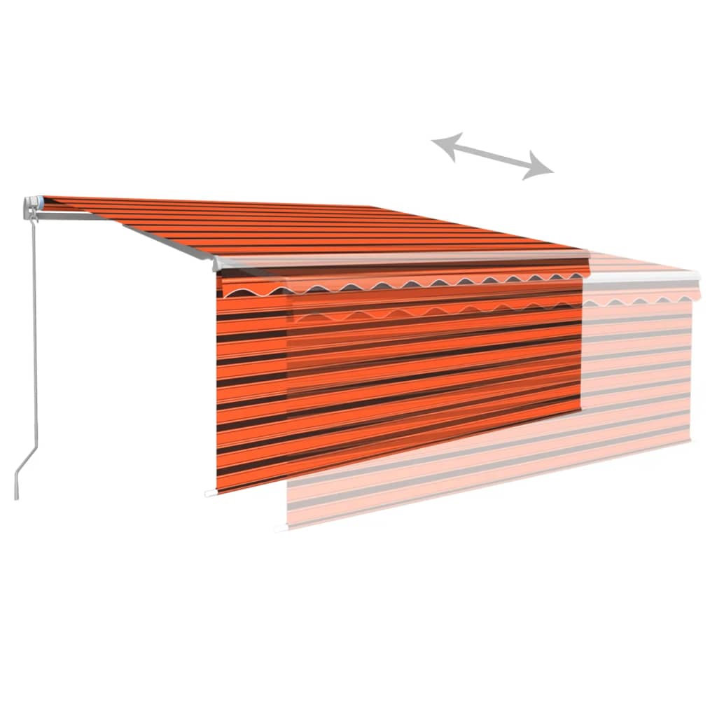 Manuaalisesti kelattava markiisi verho/LED 3x2,5m oranssiruskea - Sisustajankoti.fi