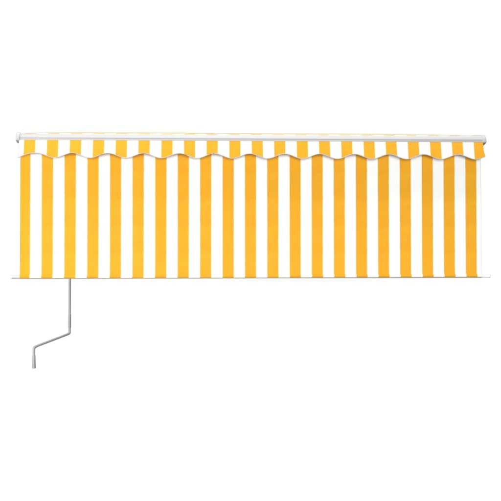 Sisäänkelattava markiisi verho/LED/tuulisens. 4x3 m keltavalk. - Sisustajankoti.fi