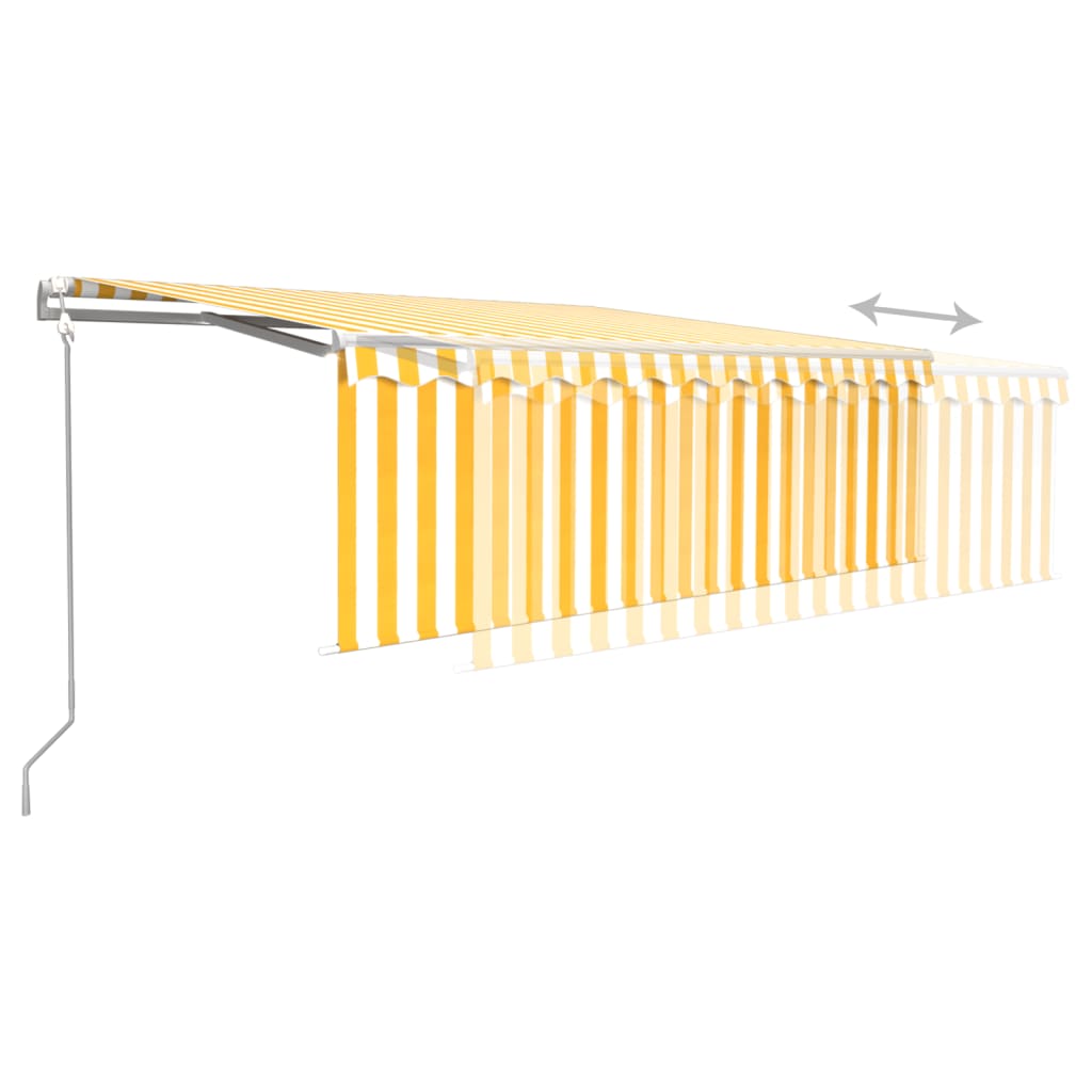 Sisäänkelattava markiisi verho/LED/tuulisens. 4x3 m keltavalk. - Sisustajankoti.fi