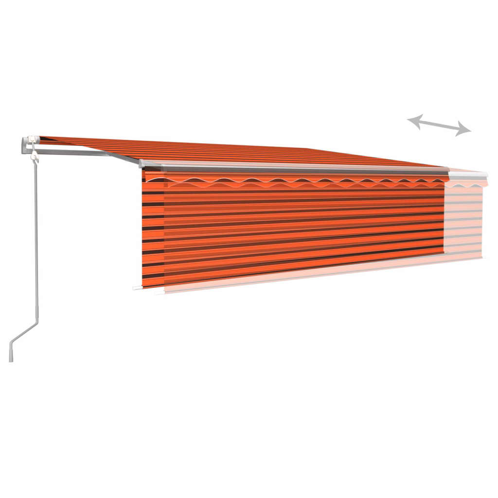 Automaattisesti kelattava markiisi verholla 5x3 m oranssiruskea - Sisustajankoti.fi