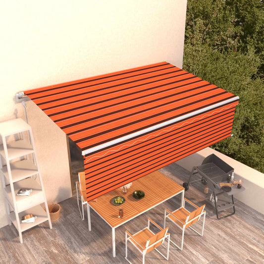 Automaattisesti kelattava markiisi verholla 5x3 m oranssiruskea - Sisustajankoti.fi