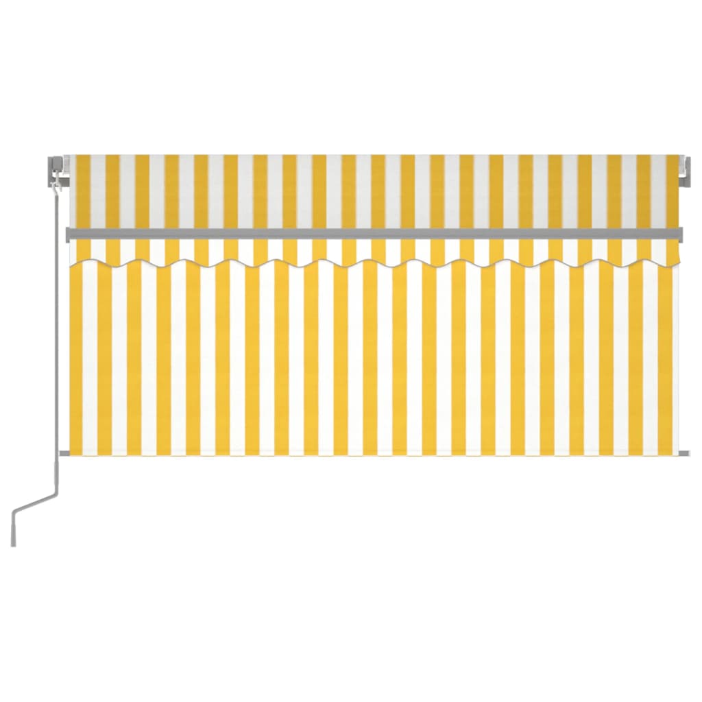 Manuaalisesti kelattava markiisi verho/LED 3x2,5 m keltavalk. - Sisustajankoti.fi